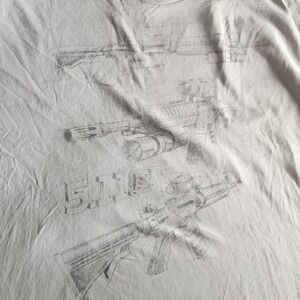 5.11 Tactical T-Shirt 2XL Always Be Ready Rifle Blueprint Gun Mens Grey Tee